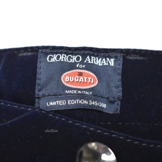 Giorgio Armani x Bugatti - Navy Velvet 5-Pocket Pants