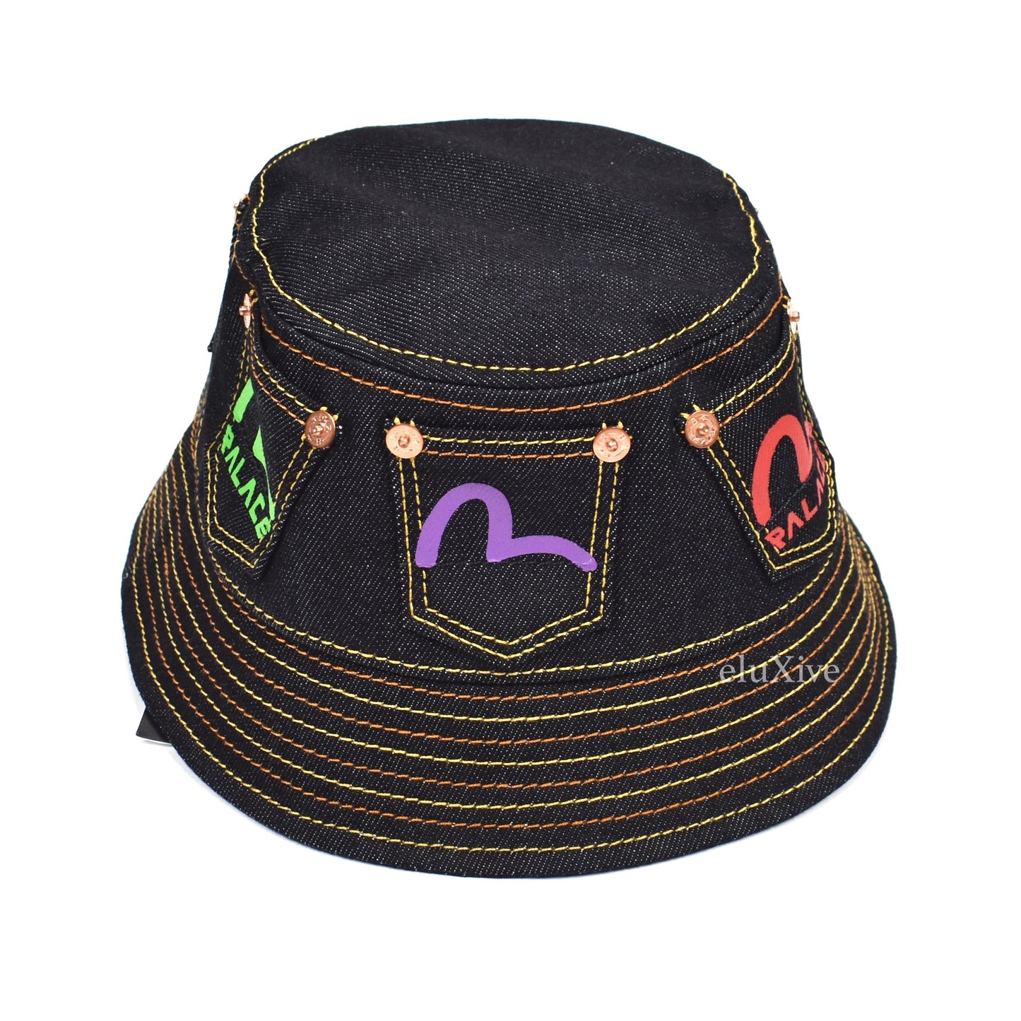Palace x Evisu - Logo Pocket Denim Bucket Hat