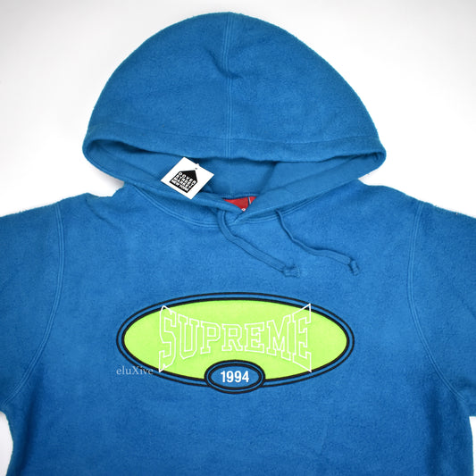 Supreme - Aqua Reverse Fleece Logo Hoodie