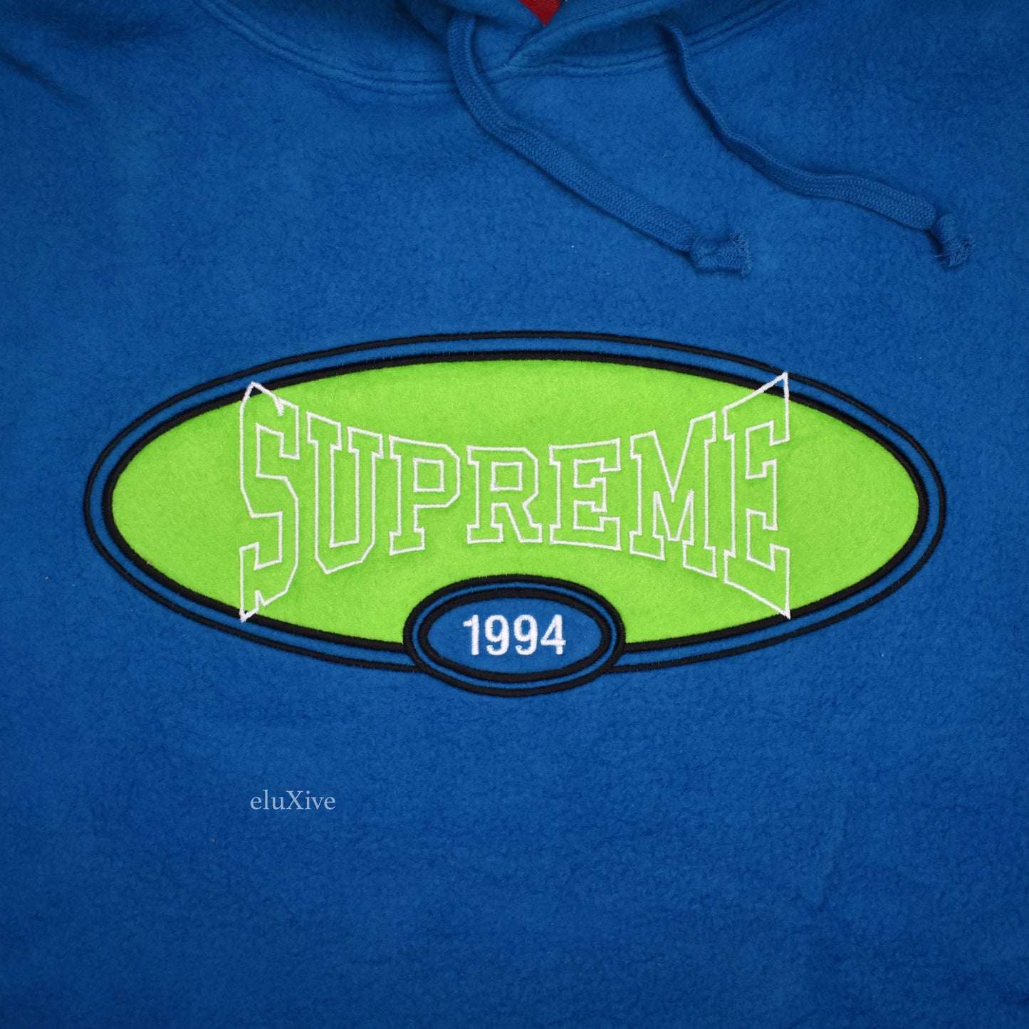 Supreme - Aqua Reverse Fleece Logo Hoodie