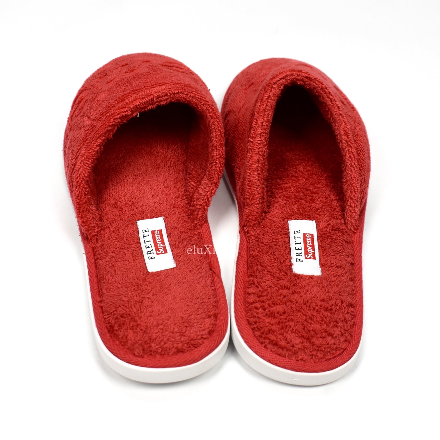 Supreme x Frette - Box Logo Woven Slippers (Red) – eluXive