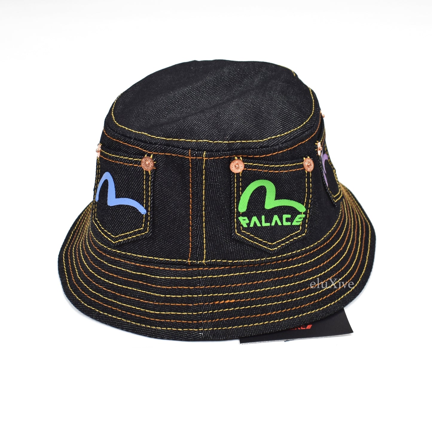 Palace x Evisu - Logo Pocket Denim Bucket Hat