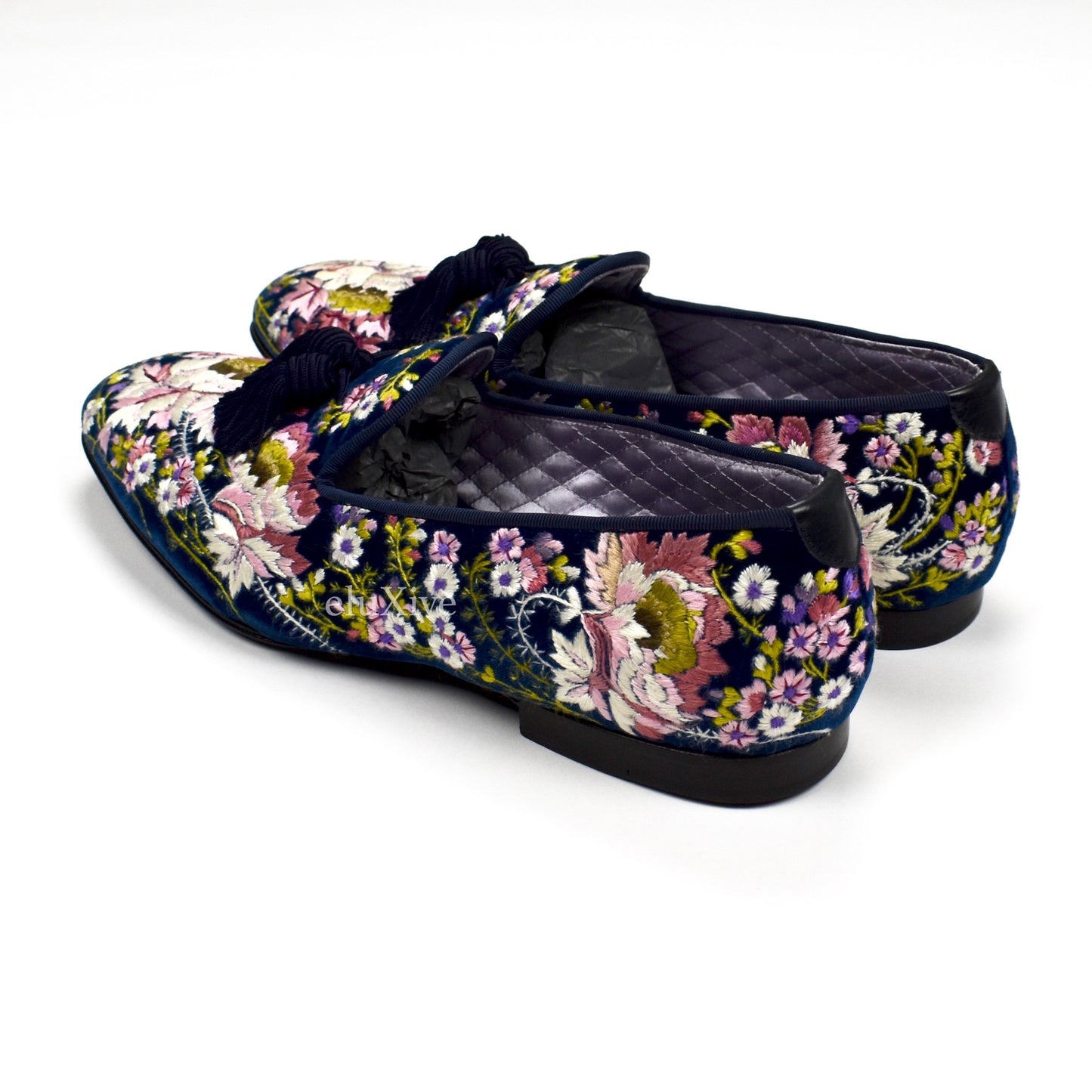 Tom Ford - Hand Embroidered Floral Velvet Loafers