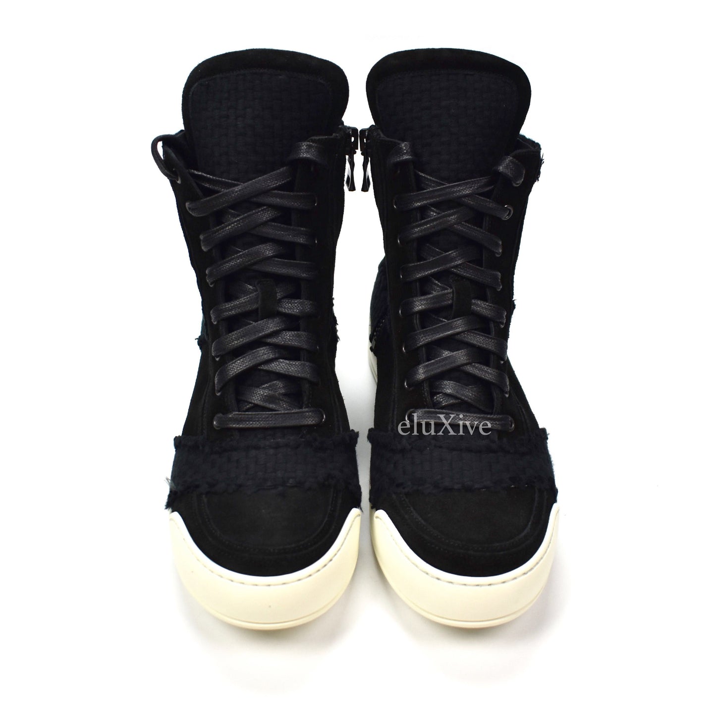 Balmain - Black Woven Suede Sneakers