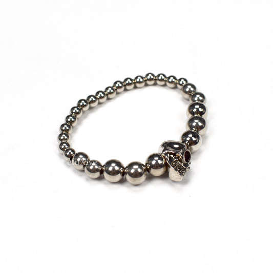 Alexander McQueen - Gunmetal Skull Bead Bracelet