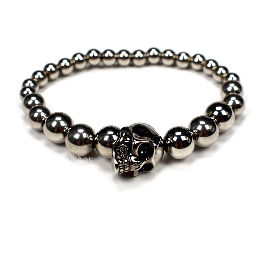 Alexander McQueen - Gunmetal Skull Bead Bracelet