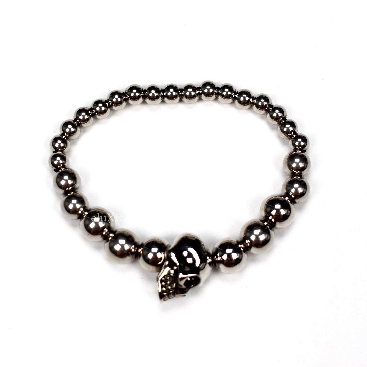 Alexander McQueen - Gunmetal Skull Bead Bracelet