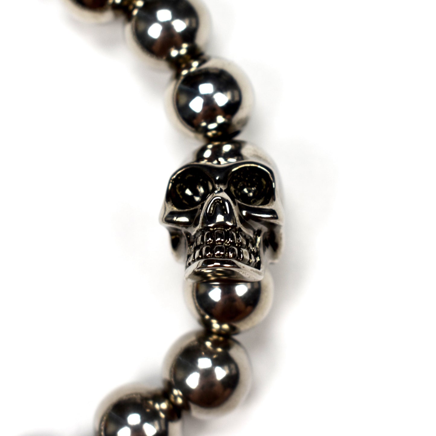 Alexander McQueen - Gunmetal Skull Bead Bracelet