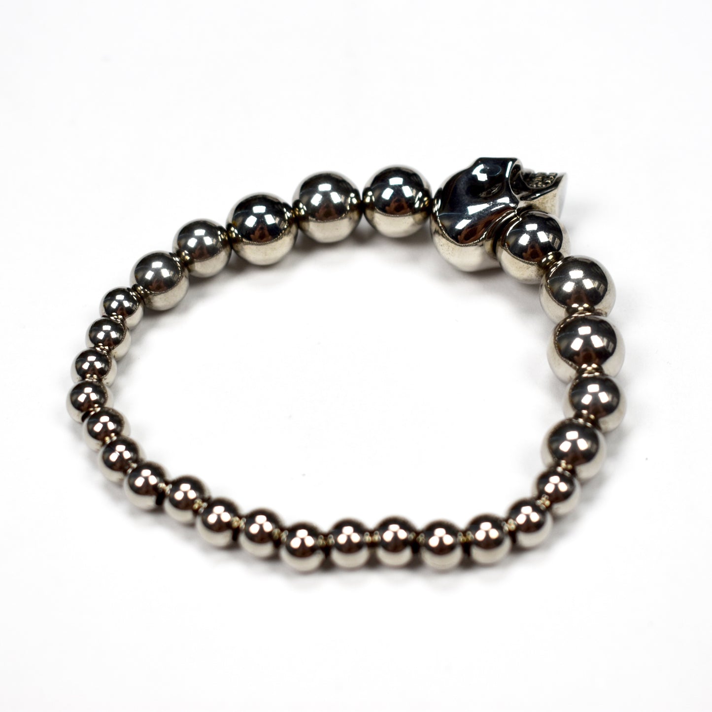 Alexander McQueen - Gunmetal Skull Bead Bracelet