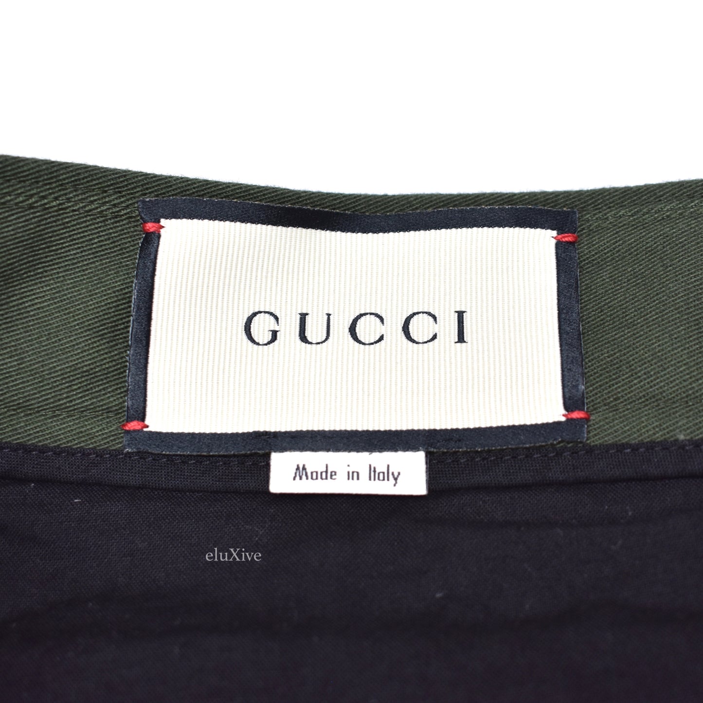 Gucci - Green Hand Embroidered Logo Twill Pants