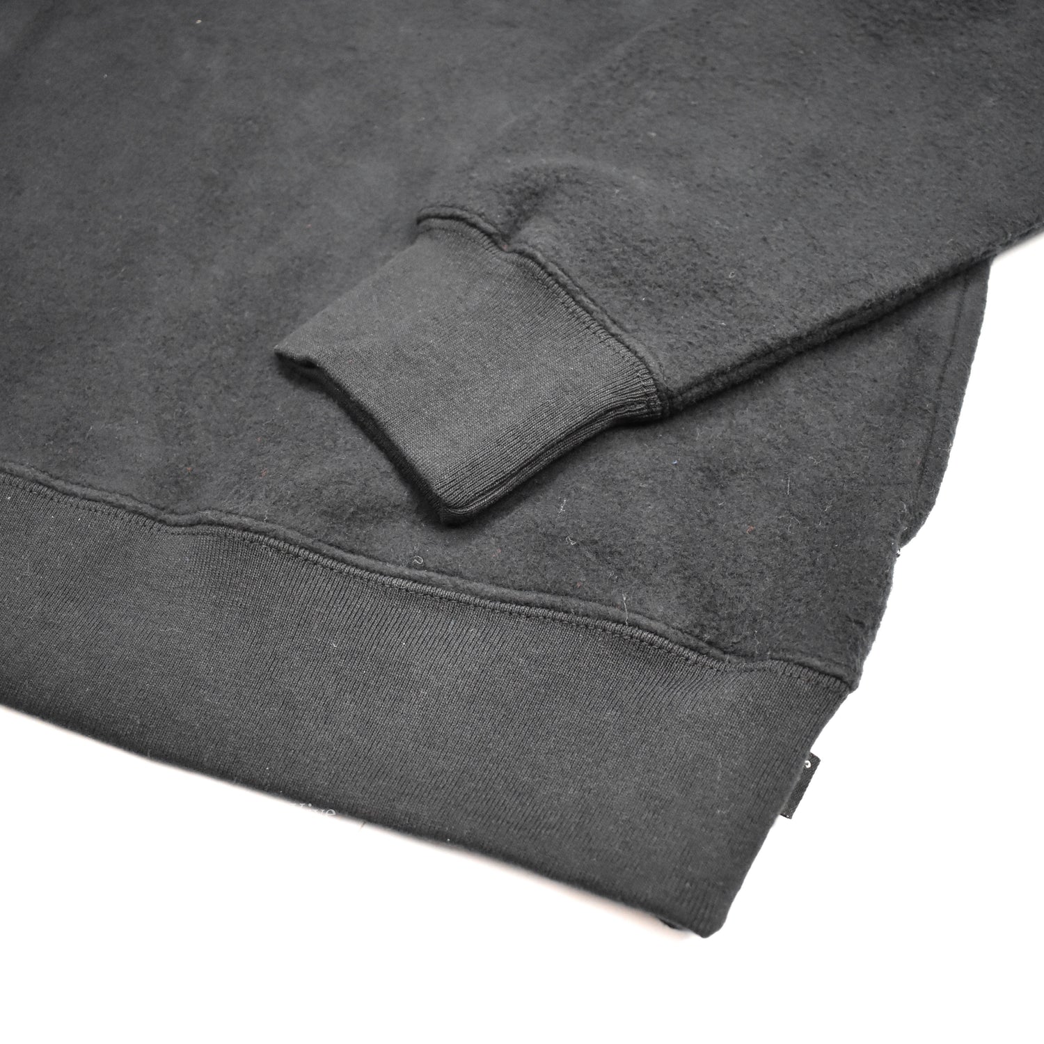 Supreme - Black Reverse Fleece Logo Embroidered Hoodie Sweatshirt