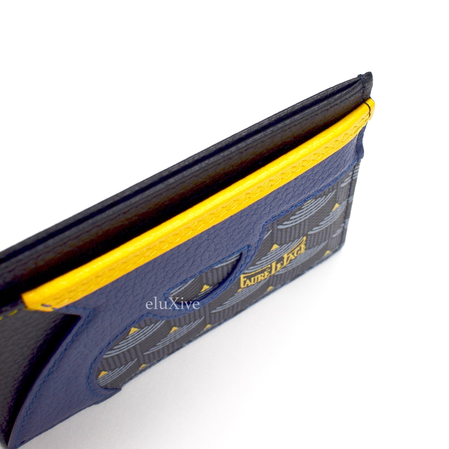Faure Le Page Paris Blue 4CC Card Holder with Yellow Trim – eluXive