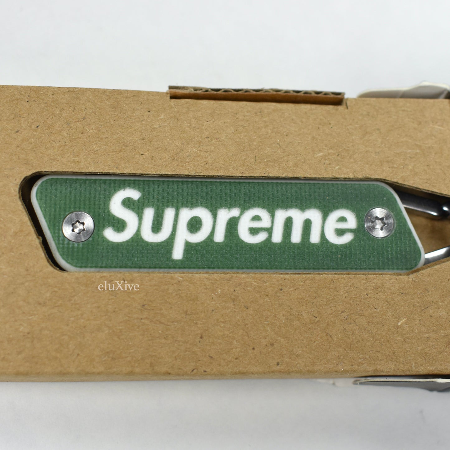 Supreme - Olive Box Logo True Modern Keychian Knife (Olive)