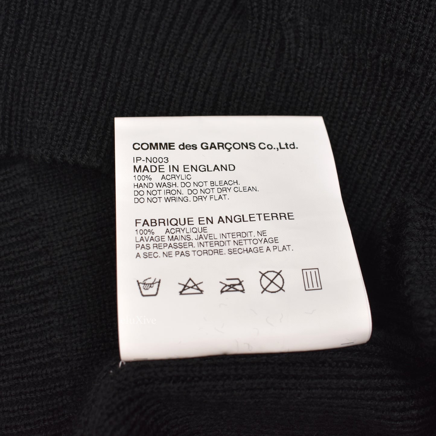 Comme Des Garcons - Black Velvet Logo Cardigan