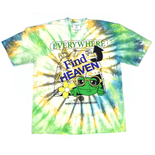 Online Ceramics - Find Heaven Everywhere Tie-Dye T-Shirt (Green/Yellow)