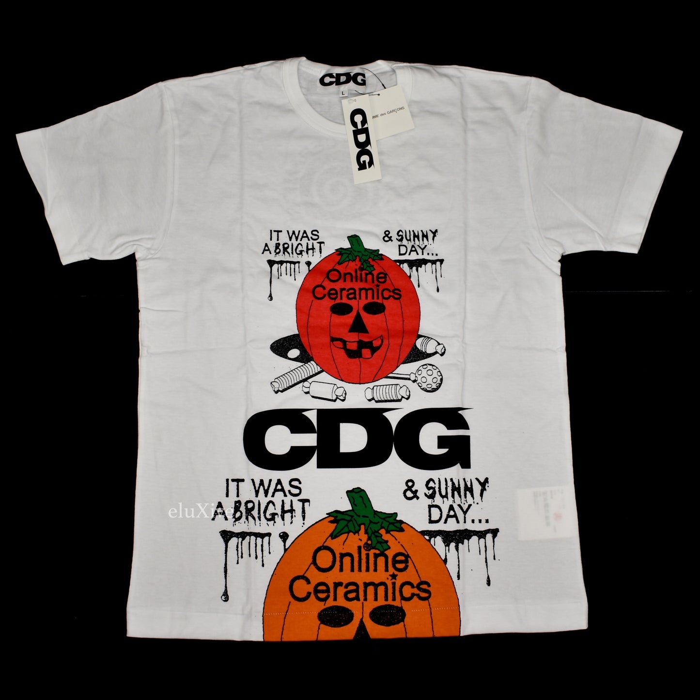 Comme des Garcons x Online Ceramics - Pumpkin Logo T-Shirt