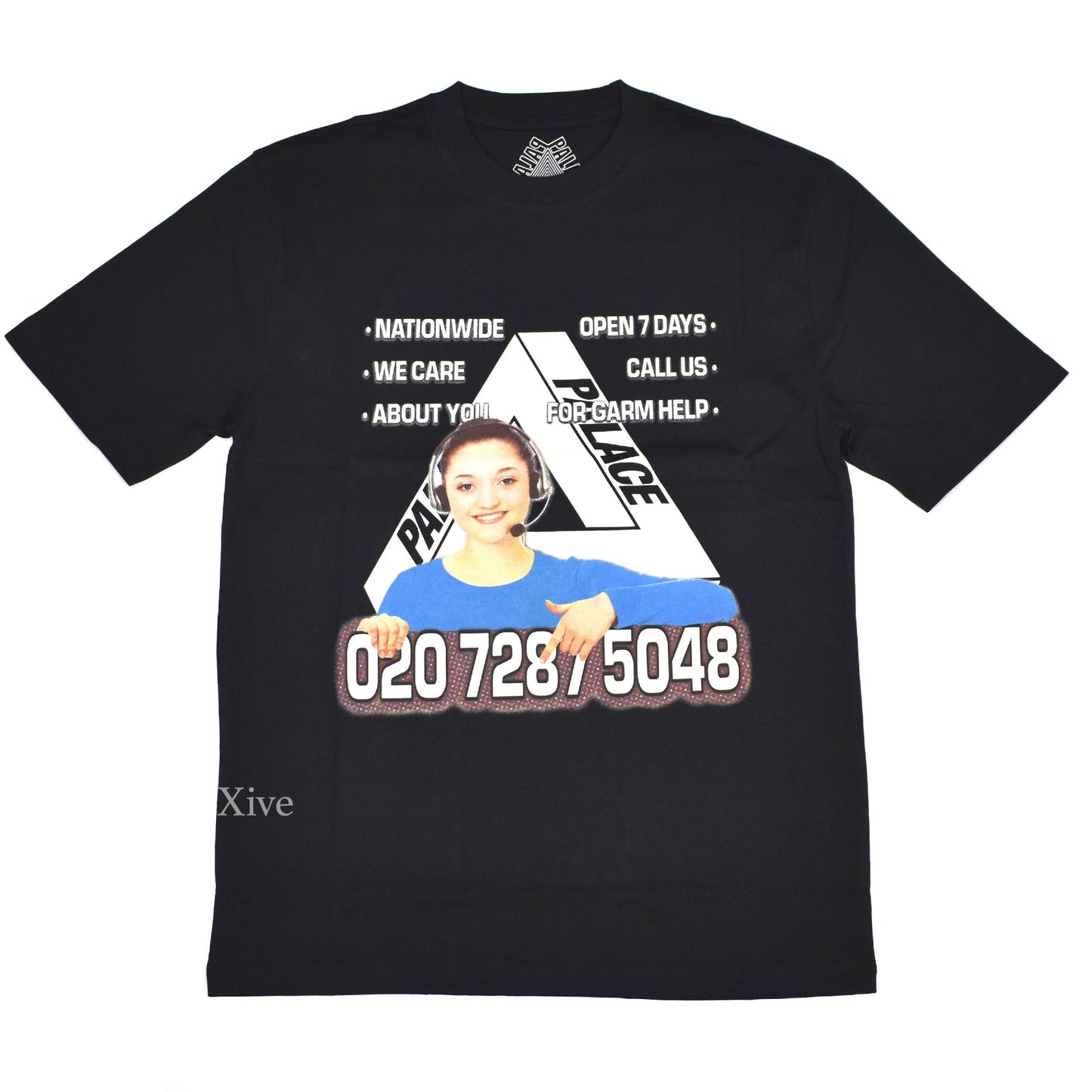 Palace - Bell Man Tri-Ferg Logo Phone Number T-Shirt (Black)
