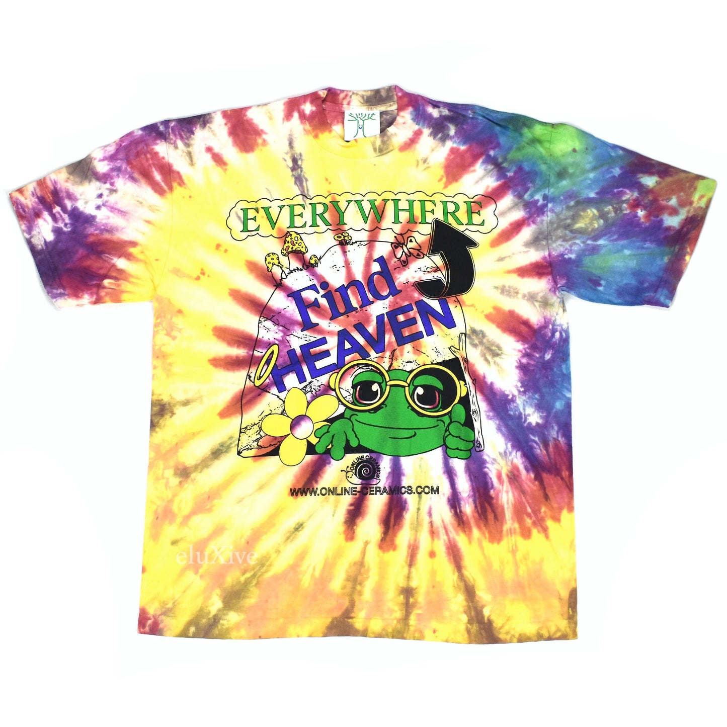 Online Ceramics - Find Heaven Everywhere Tie-Dye T-Shirt (Rainbow)