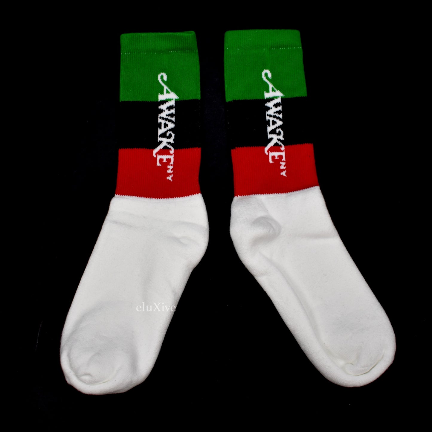 Awake NY - Red / Black / Green Stripe Logo Socks