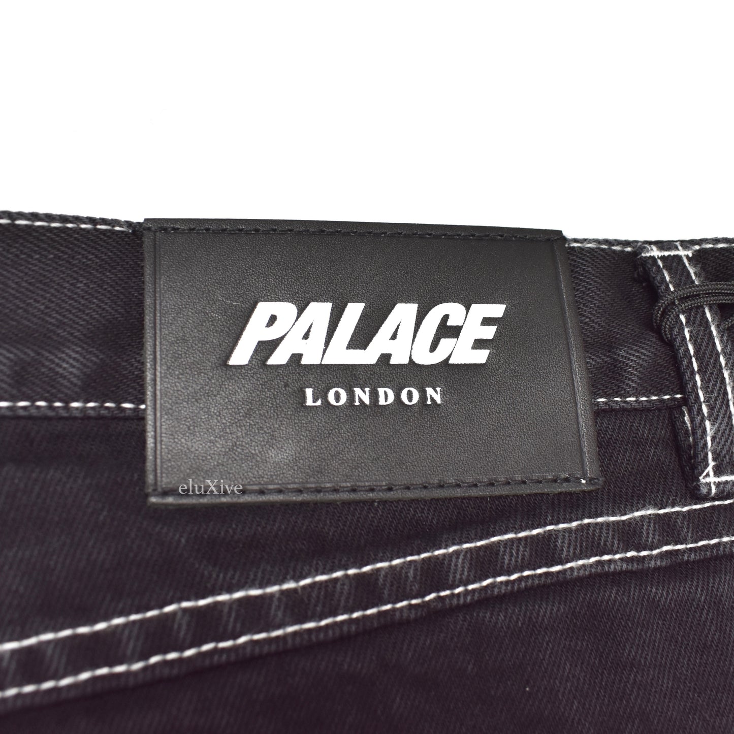Palace - Snake Logo Embroidered 'Sphesh' Denim Shorts (Black)