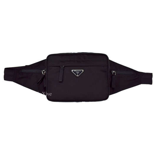 Prada - Black Nylon Rectangular Waist Bag