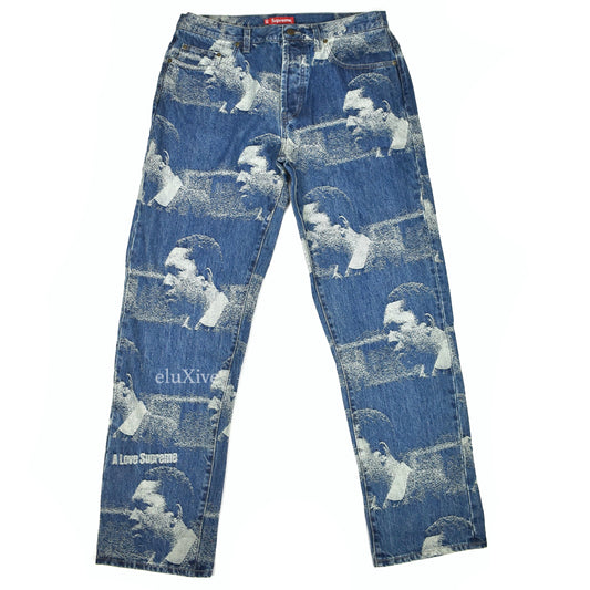 Supreme - John Coltrane A Love Supreme Jacquard Denim Jeans (Blue)
