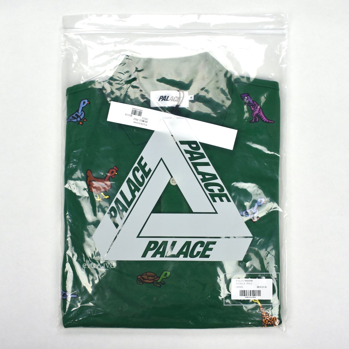 Palace - P-Logo Embroidered Animals Polo Shirt (Green)