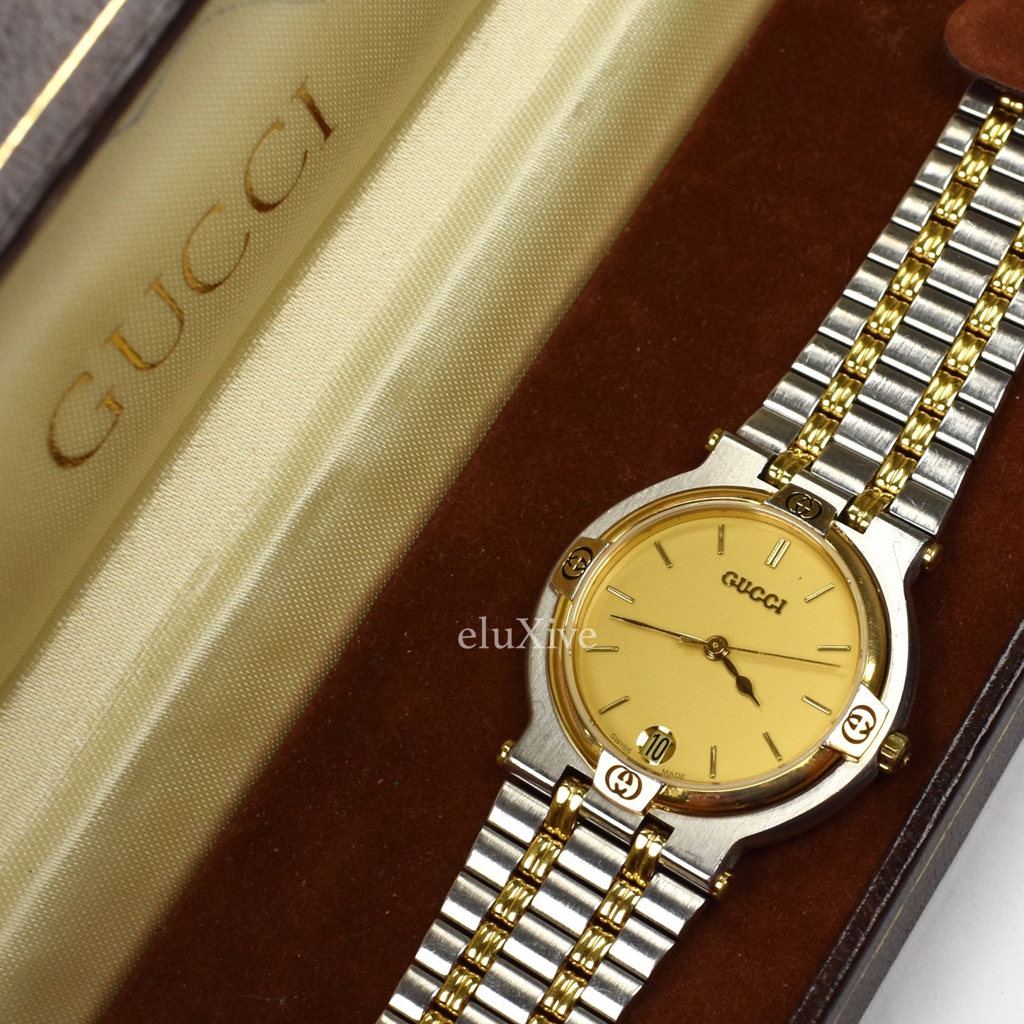 Gucci - 9000M Gold/Steel Champagne Dial Watch