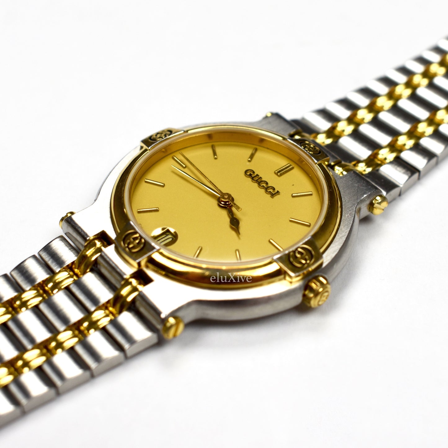 Gucci - 9000M Gold/Steel Champagne Dial Watch