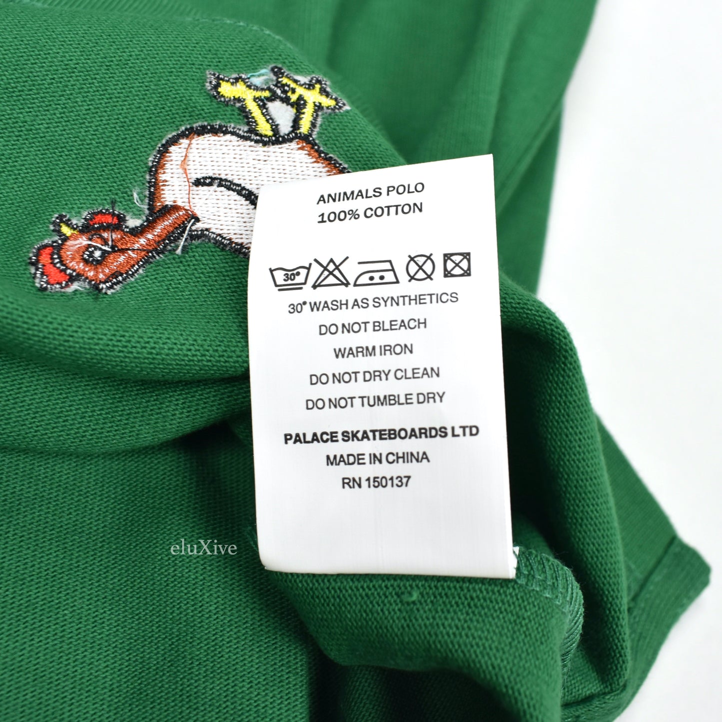 Palace - P-Logo Embroidered Animals Polo Shirt (Green)