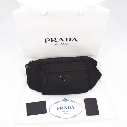 Prada - Black Nylon Logo Waist Bag