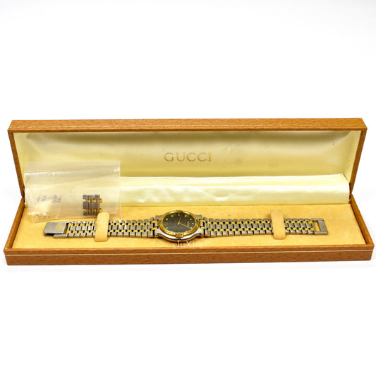 Gucci - 9000M Gold/Steel Diamond Dial Watch