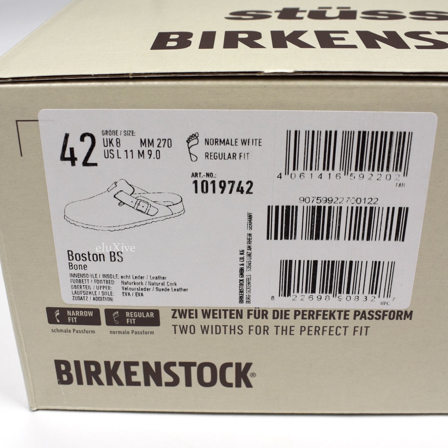 Stussy x Birkenstock - Boston BS Suede Sandals (Bone)
