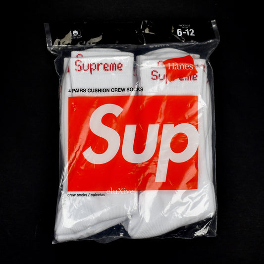 Supreme - White Logo Knit Socks (4-Pack)