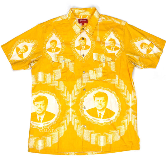 Supreme - Yellow JFK Print S/S Button Down Shirt