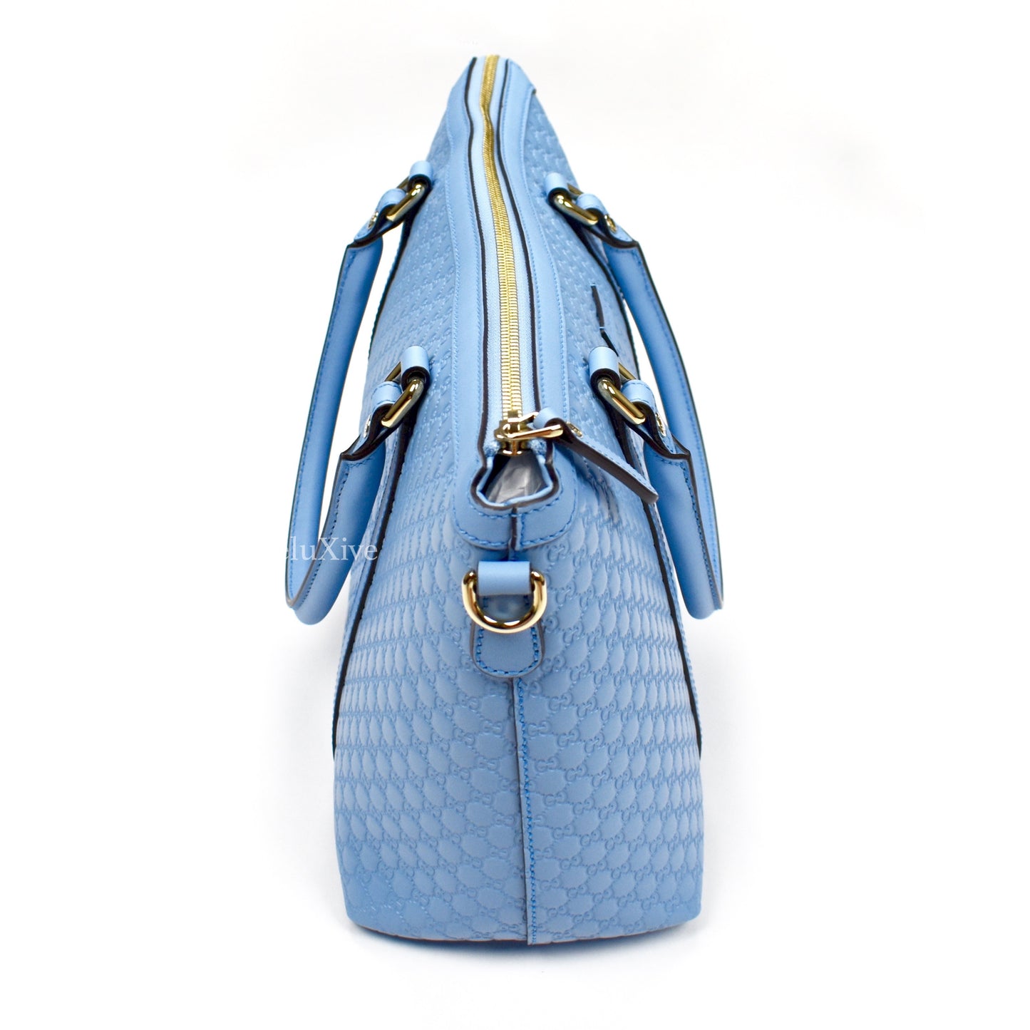 Gucci - Light Blue Guccissima Logo Satchel Bag
