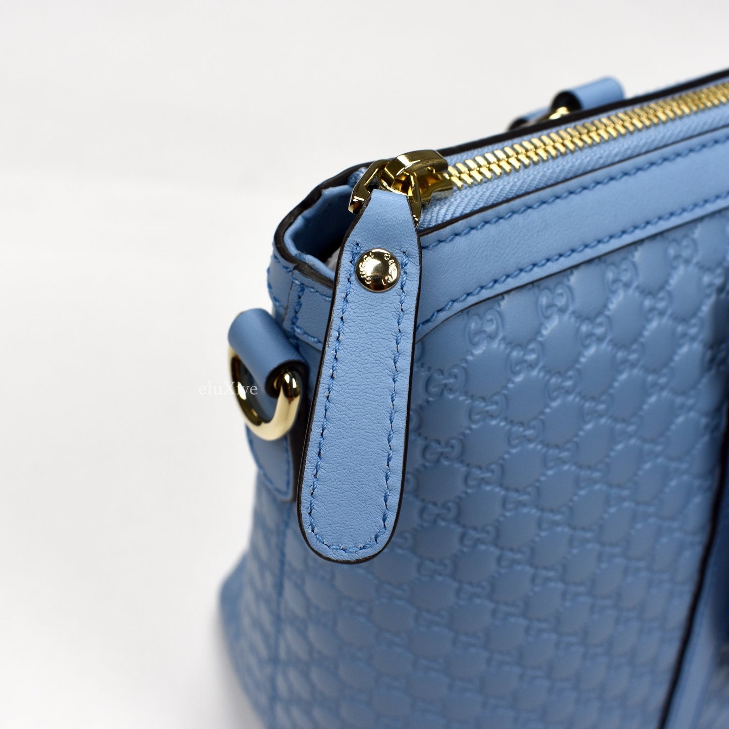Gucci - Light Blue Guccissima Logo Satchel Bag