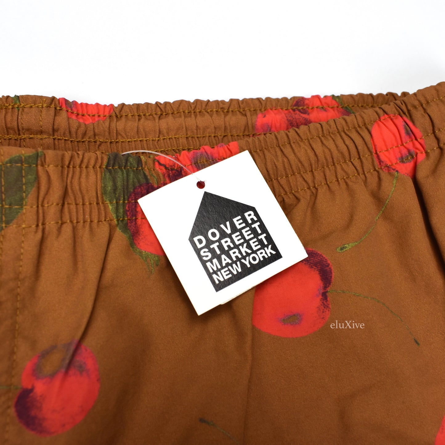 Supreme - Brown Cherry Print Box Logo Swim Shorts