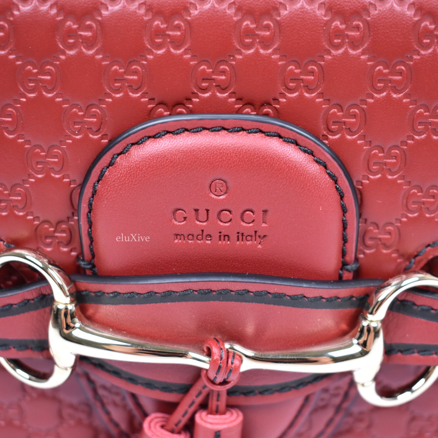 Gucci - Red Guccissima Logo Horsebit 'Emily' Bag