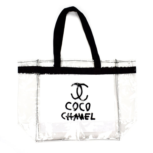Mega Yacht - Clear 'Coco Chanel' Logo Tote Bag