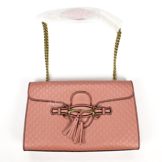 Gucci - Blush Pink Guccissima Logo Horsebit 'Emily' Bag
