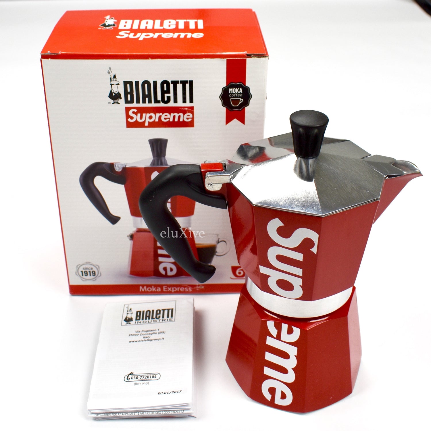 Supreme x Bialetti - Red Box Logo Moka Express Coffee Maker – eluXive