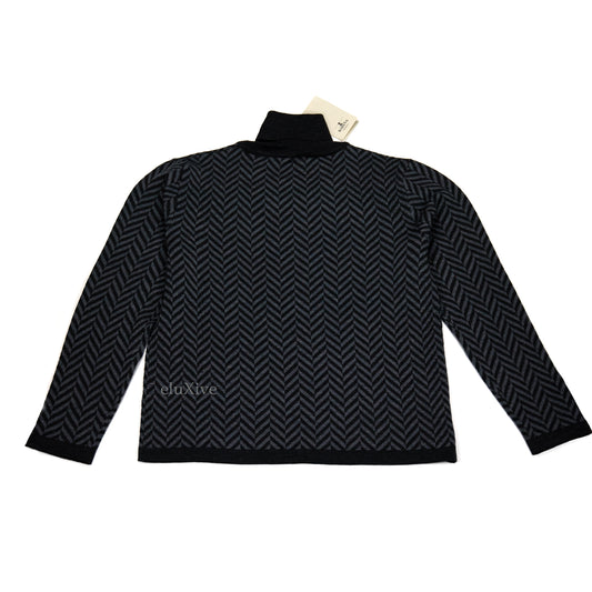 Barena Herringbone Knit Turtleneck Sweater