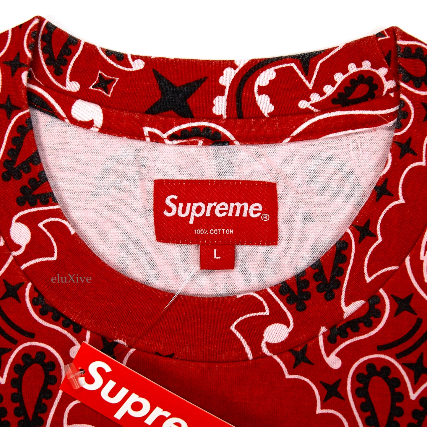 Supreme - Small Box Logo Bandana Print T-Shirt (Red)