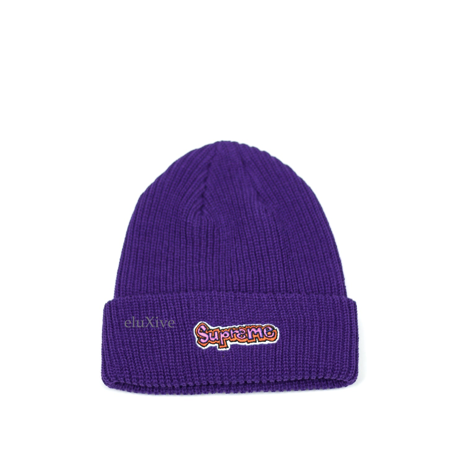 Supreme best sale beanie purple