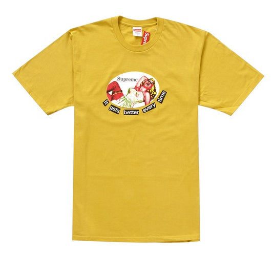 Supreme - It Gets Better Every Time Logo T-Shirt (Acid Yellow)
