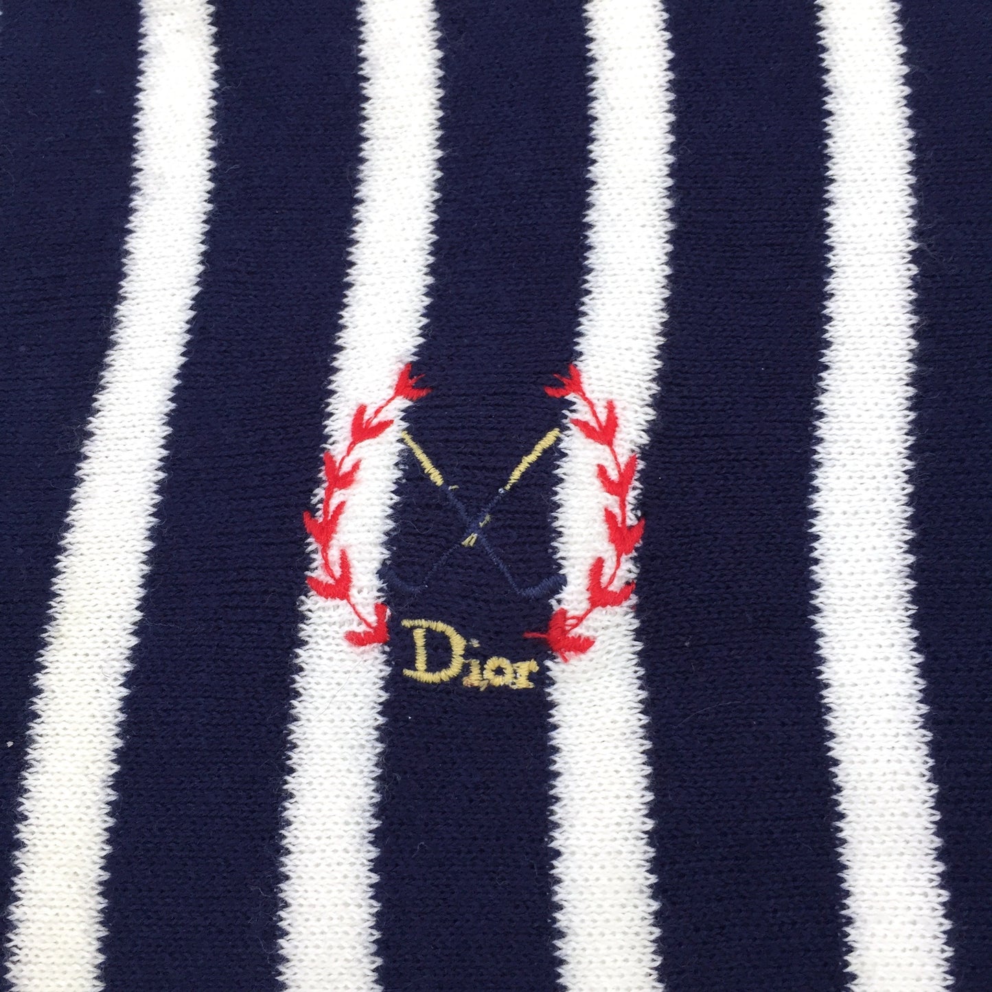 Dior - Navy & White Vertical Stripe Sweater