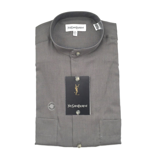 Yves Saint Laurent - Nickel Gray Band Collar Shirt