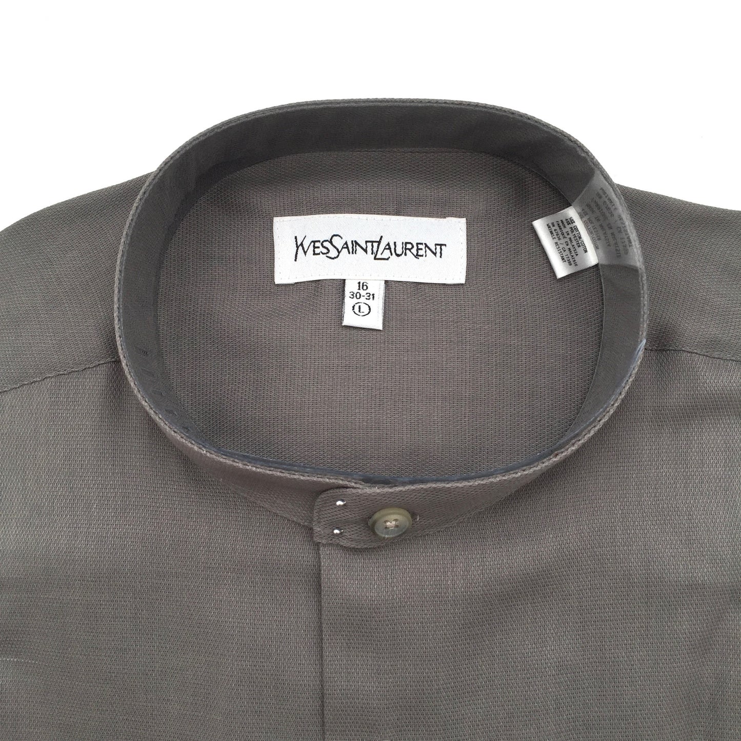 Yves Saint Laurent - Nickel Gray Band Collar Shirt
