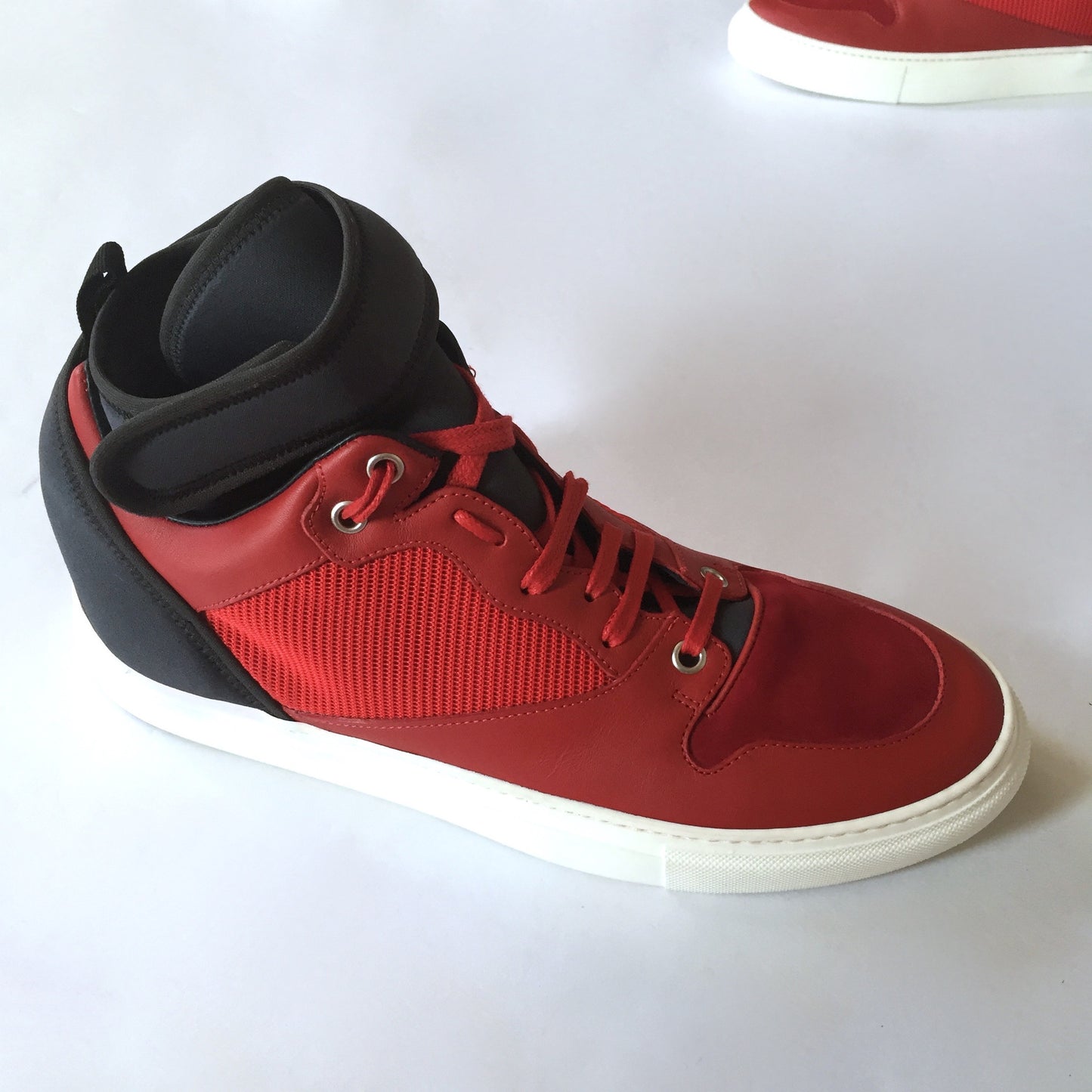 Balenciaga - Leather & Neoprene Mid Top Sneakers